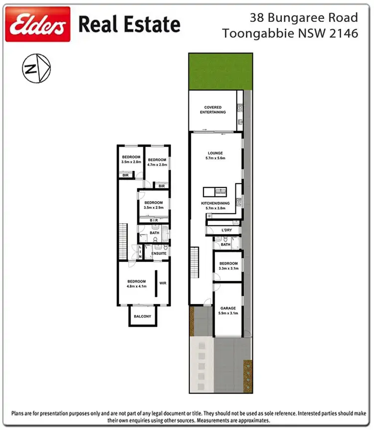 Floorplan of Homely semi-detached listing, 38 Bungaree Road, Toongabbie NSW 2146
