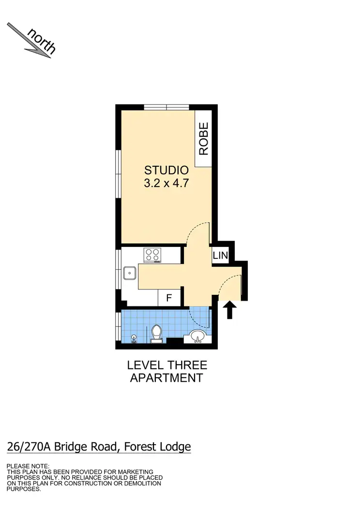 Floorplan of Homely studio listing, 26/270a Bridge Road, Forest Lodge NSW 2037