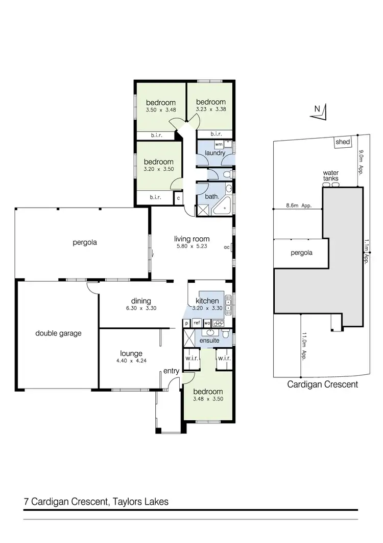 Floorplan of Homely house listing, 7 Cardigan Crescent, Taylors Lakes VIC 3038