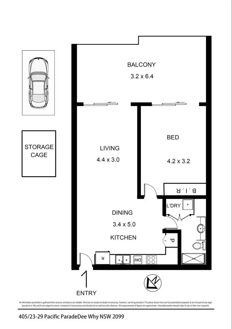 Floorplan of Homely apartment listing, 405/23-29 Pacific Parade, Dee Why NSW 2099