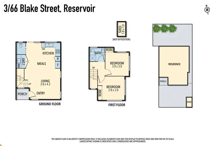 Floorplan of Homely townhouse listing, 3/66 Blake Street, Reservoir VIC 3073