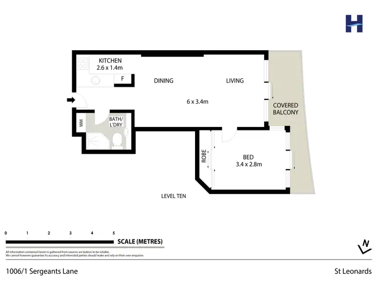 Floorplan of Homely apartment listing, 1006/1 Sergeants Lane, St Leonards NSW 2065