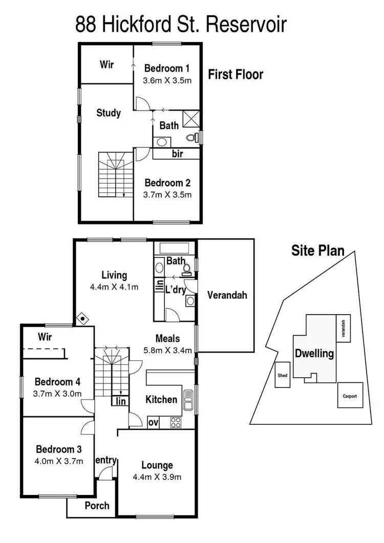 Floorplan of Homely house listing, 88 Hickford Street, Reservoir VIC 3073