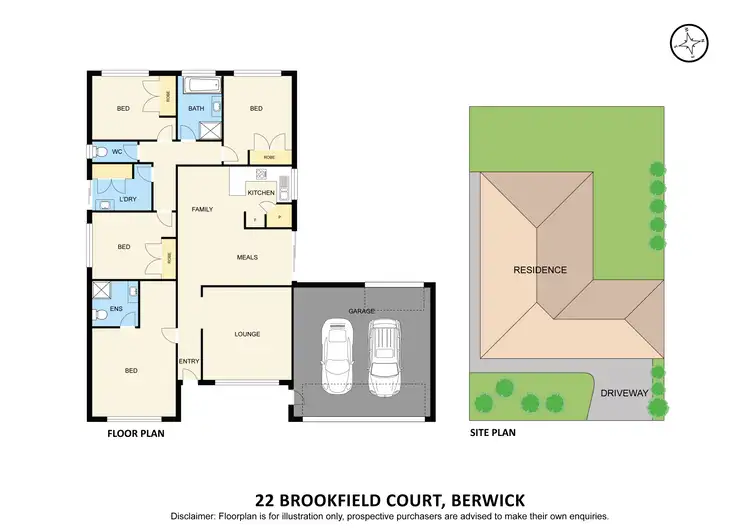 Floorplan of Homely house listing, 22 Brookfield Court, Berwick VIC 3806