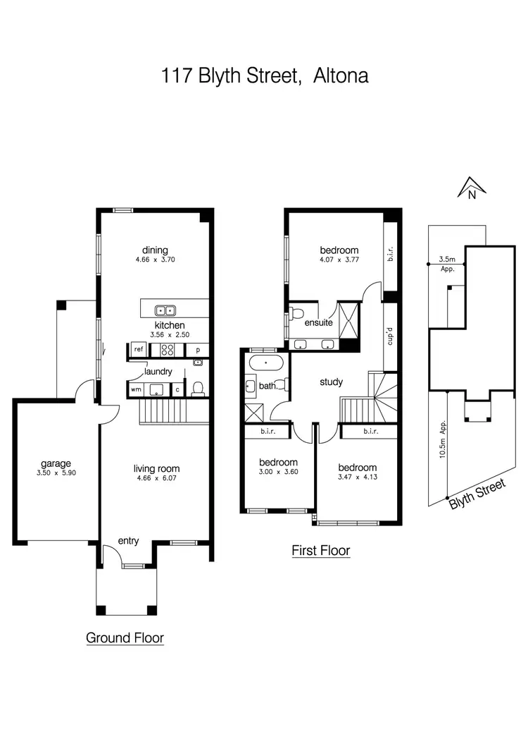 Floorplan of Homely townhouse listing, 117a Blyth Street, Altona VIC 3018