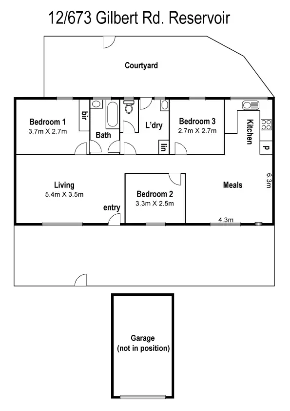 Floorplan of Homely unit listing, 12/673 - 679 Gilbert Road, Reservoir VIC 3073