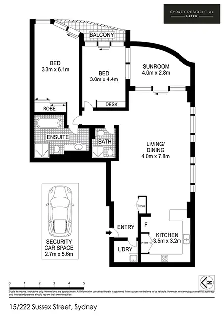 Floorplan of Homely apartment listing, 222-228 Sussex Street, Sydney NSW 2000