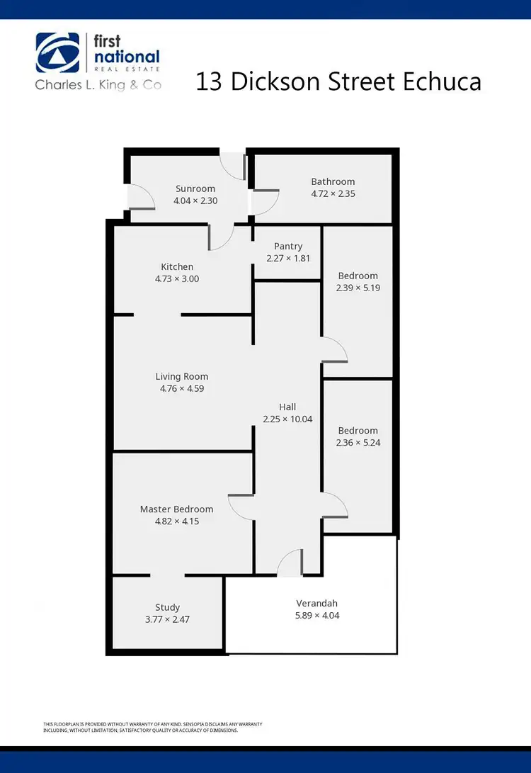 Floorplan of Homely house listing, 13 Dickson Street, Echuca VIC 3564