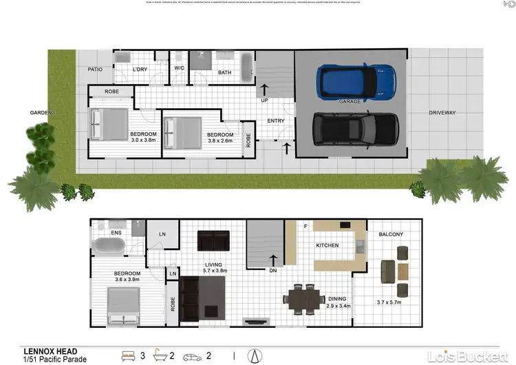 Floorplan of Homely house listing, 1/51 Pacific Parade, Lennox Head NSW 2478