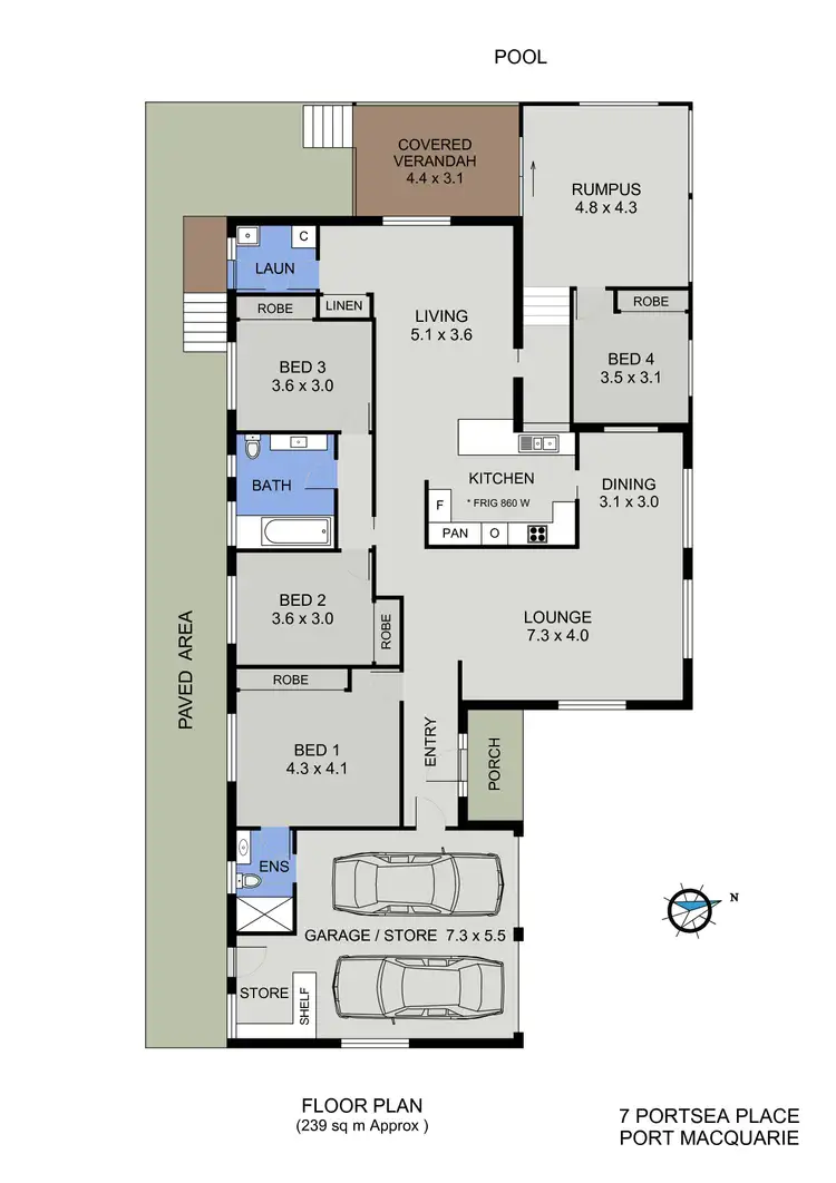 Floorplan of Homely house listing, 7 Portsea Place, Port Macquarie NSW 2444