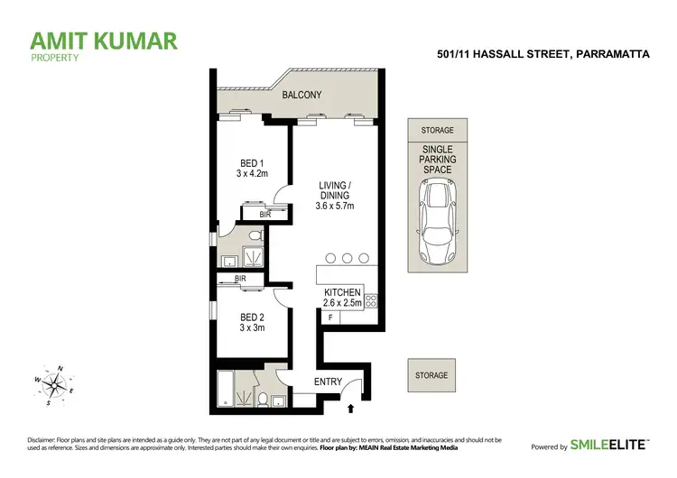 Floorplan of Homely apartment listing, 501/11 Hassall Street, Parramatta NSW 2150