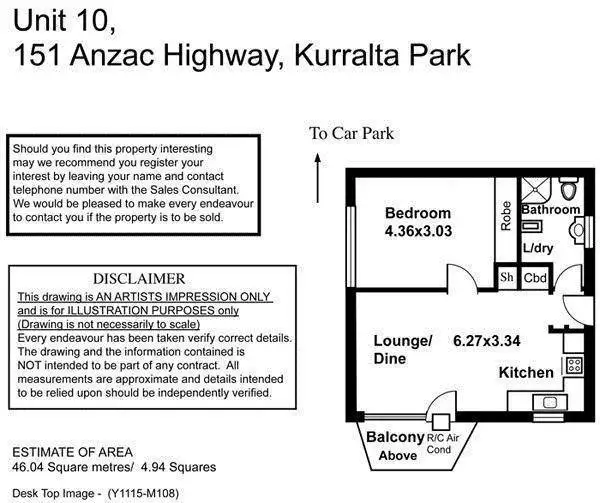 Floorplan of Homely unit listing, 10/151 Anzac Highway, Kurralta Park SA 5037