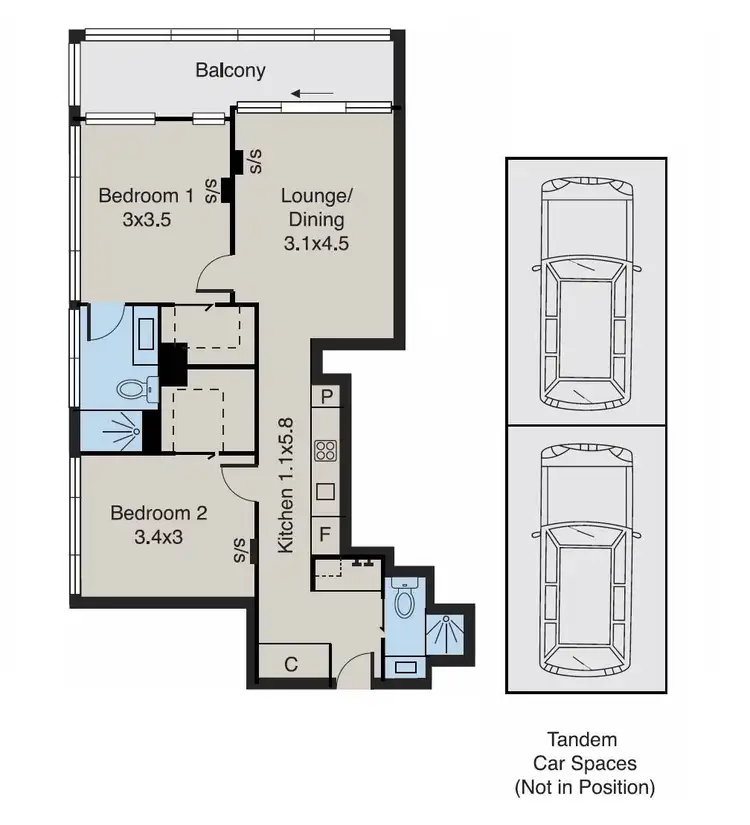 Floorplan of Homely apartment listing, 2206/5 Sutherland Street, Melbourne VIC 3000