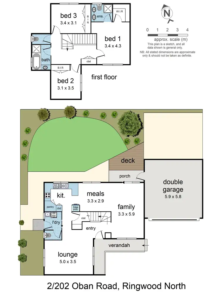 Floorplan of Homely townhouse listing, 2/202 Oban Road, Ringwood North VIC 3134