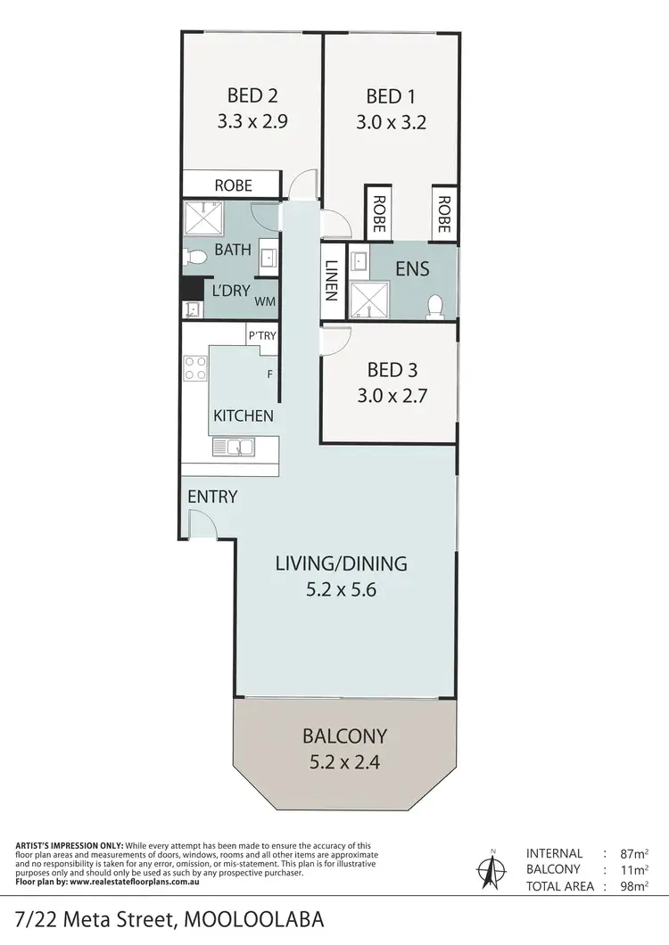Floorplan of Homely apartment listing, 7/22 Meta Street, Mooloolaba QLD 4557