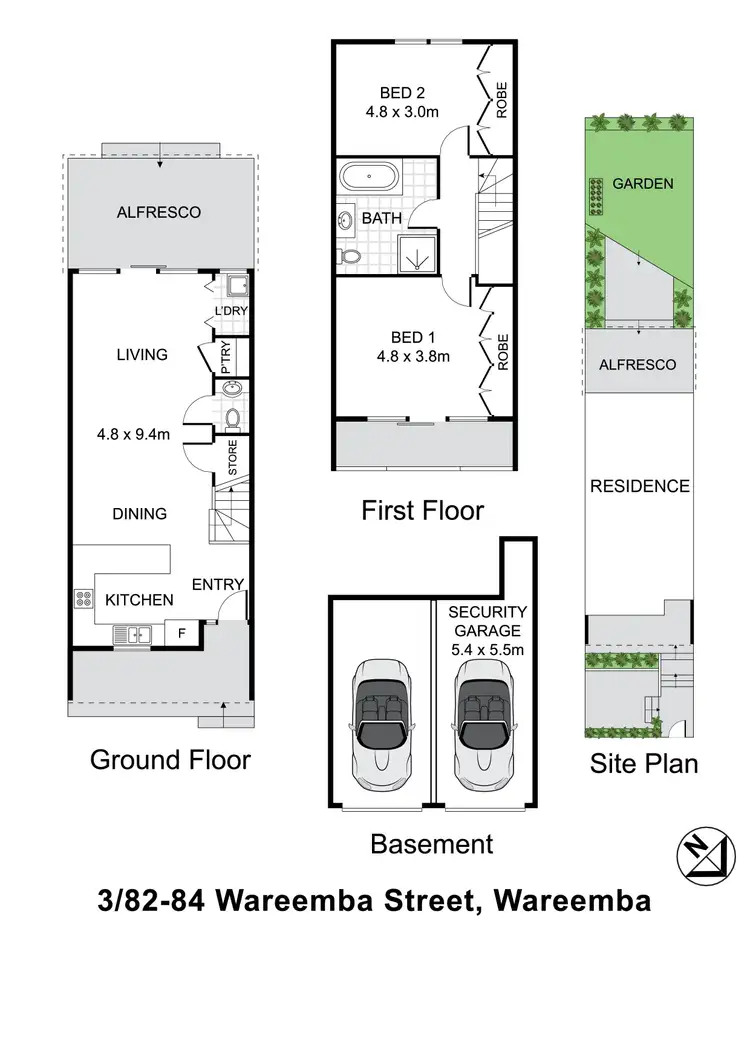 Floorplan of Homely townhouse listing, 3/82-84 Wareemba Street, Wareemba NSW 2046