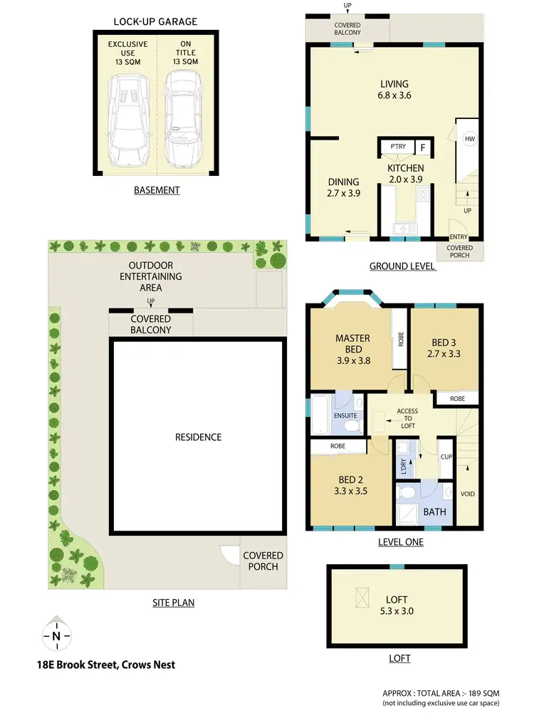 Floorplan of Homely townhouse listing, 18E Brook Street, Crows Nest NSW 2065