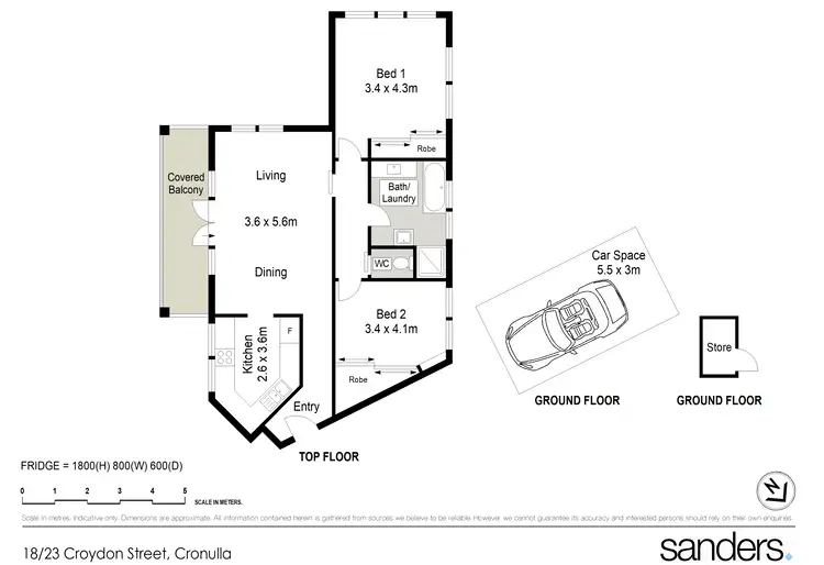 Floorplan of Homely unit listing, 18/21-23 Croydon Street, Cronulla NSW 2230