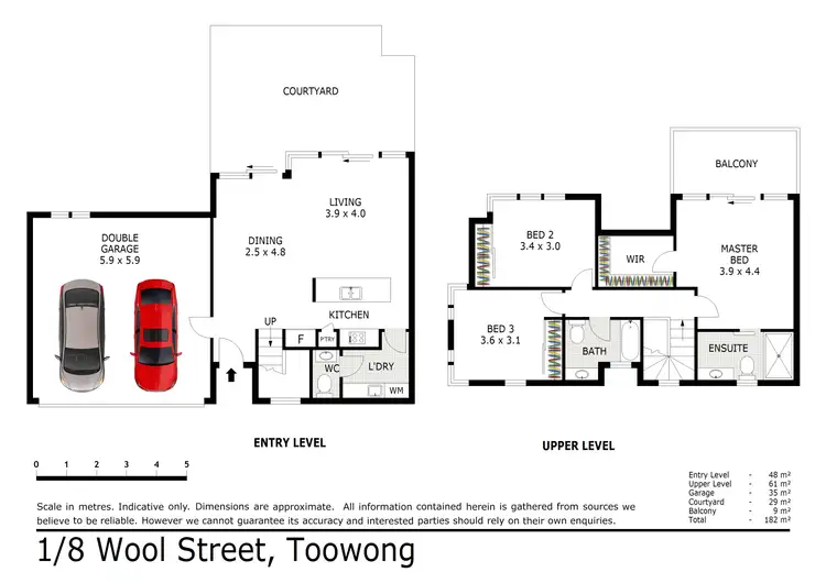 Floorplan of Homely townhouse listing, 1/8 Wool Street, Toowong QLD 4066