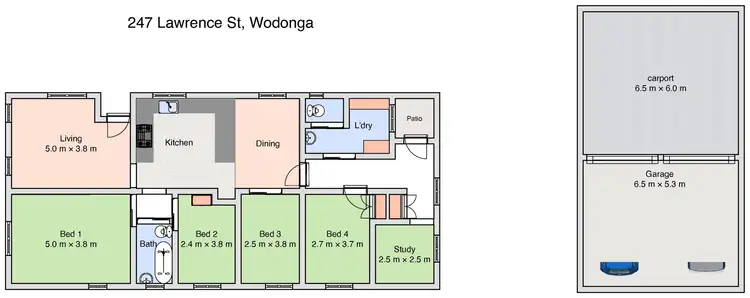 Floorplan of Homely house listing, 247 Lawrence Street, Wodonga VIC 3690