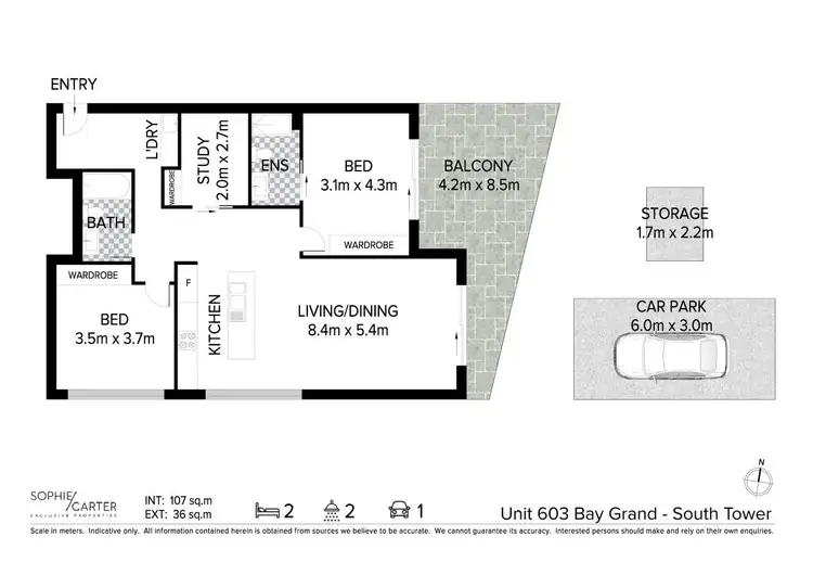 Floorplan of Homely unit listing, 603/2 Bay Street, Tweed Heads NSW 2485