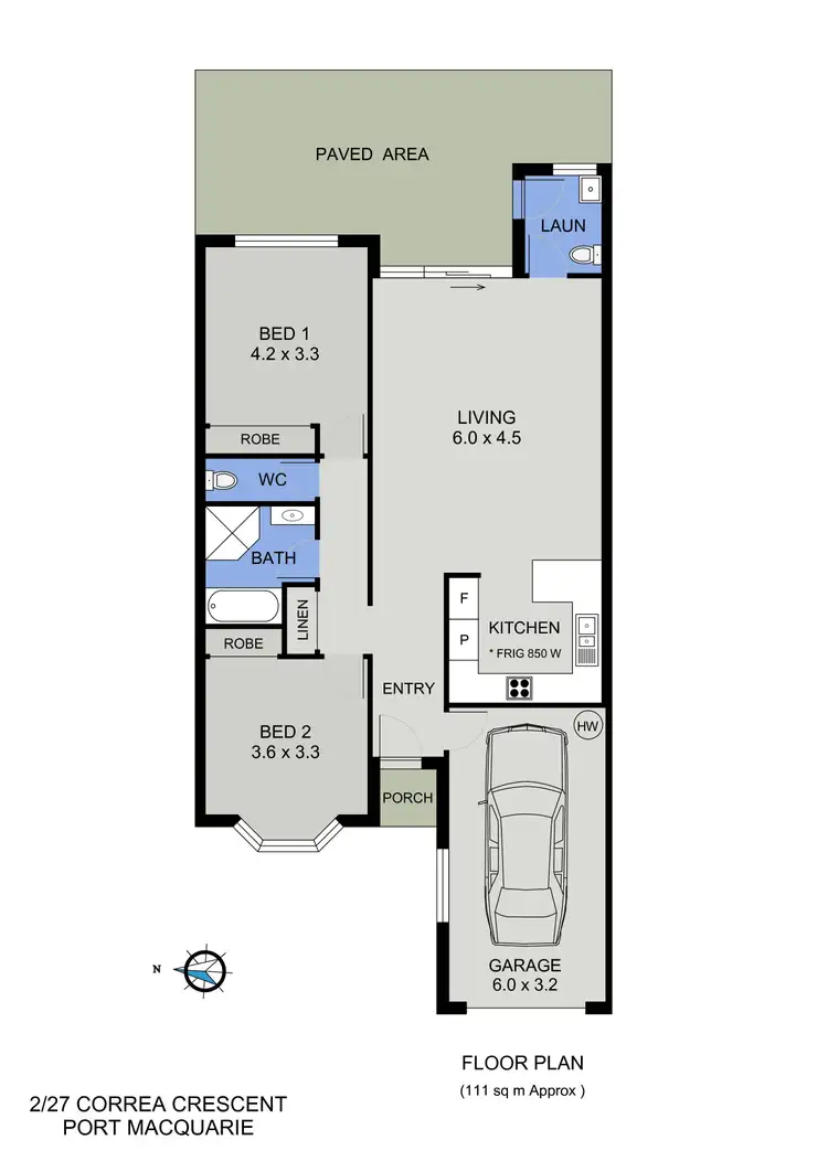 Floorplan of Homely villa listing, 2/27 Correa Crescent, Port Macquarie NSW 2444