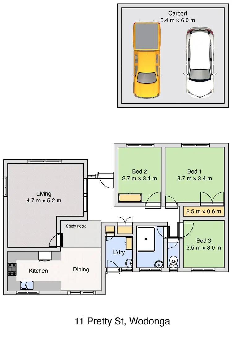 Floorplan of Homely house listing, 11 Pretty Street, Wodonga VIC 3690