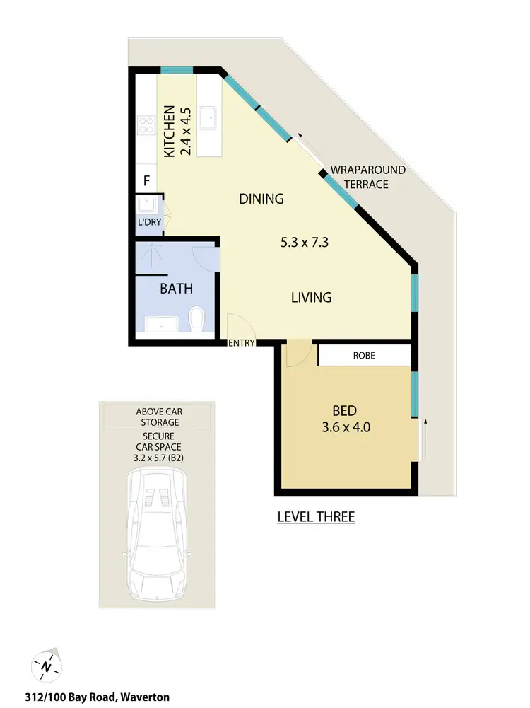 Floorplan of Homely apartment listing, 312/100 Bay Road, Waverton NSW 2060
