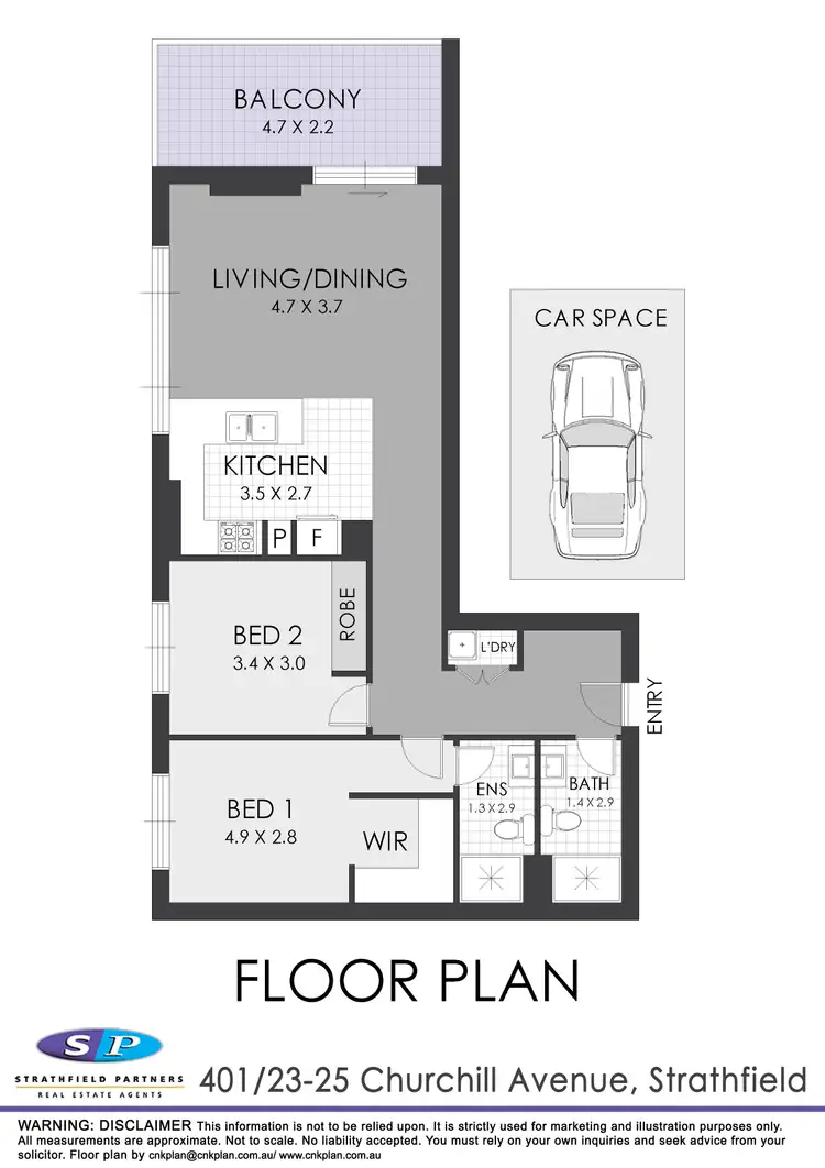 Floorplan of Homely apartment listing, 401/23-25 Churchill Avenue, Strathfield NSW 2135