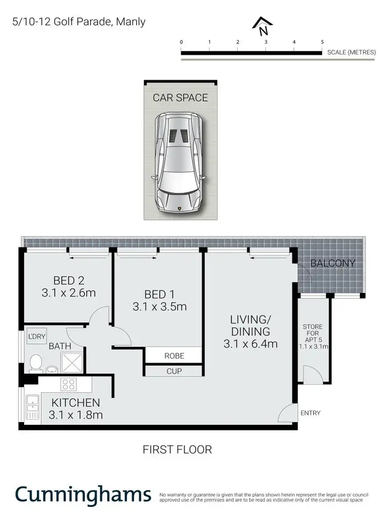 Floorplan of Homely apartment listing, 5/10-12 Golf Parade, Manly NSW 2095