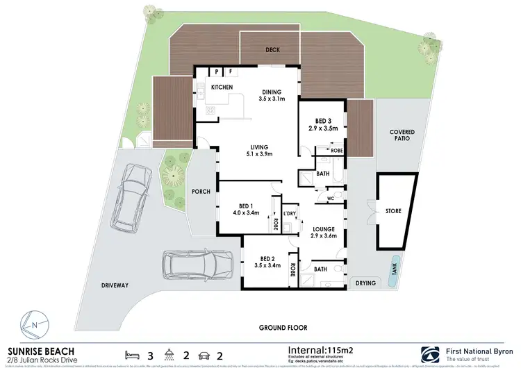 Floorplan of Homely house listing, 2/8 Julian Rocks Drive, Byron Bay NSW 2481