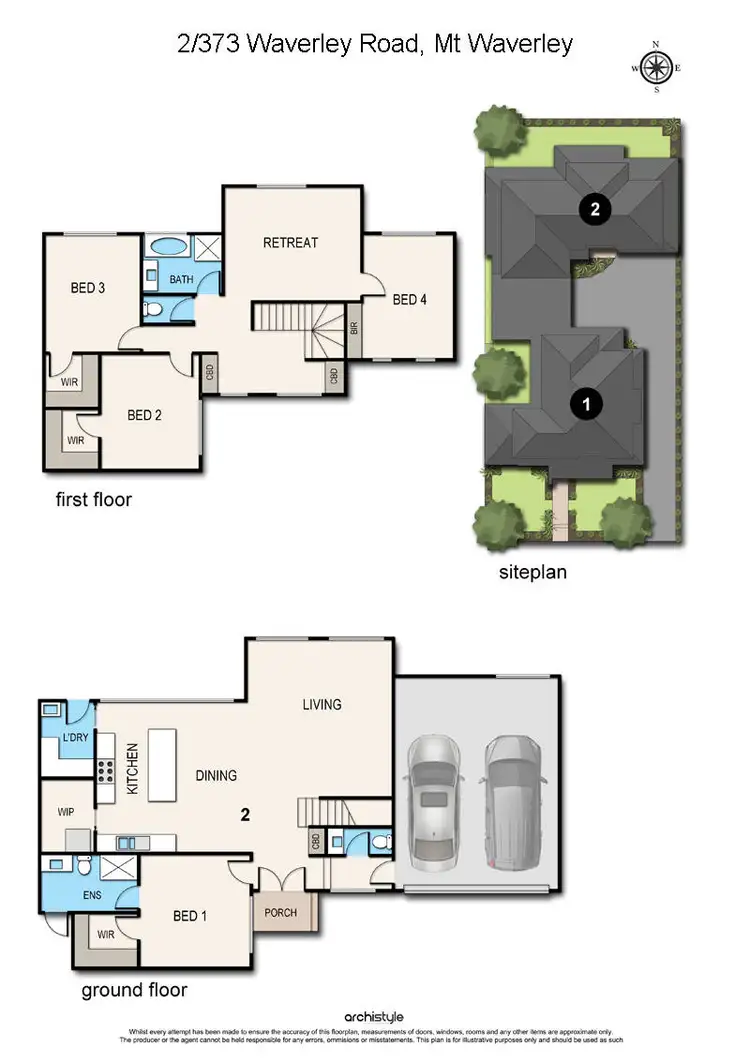 Floorplan of Homely townhouse listing, 2/373 Waverley Road, Mount Waverley VIC 3149