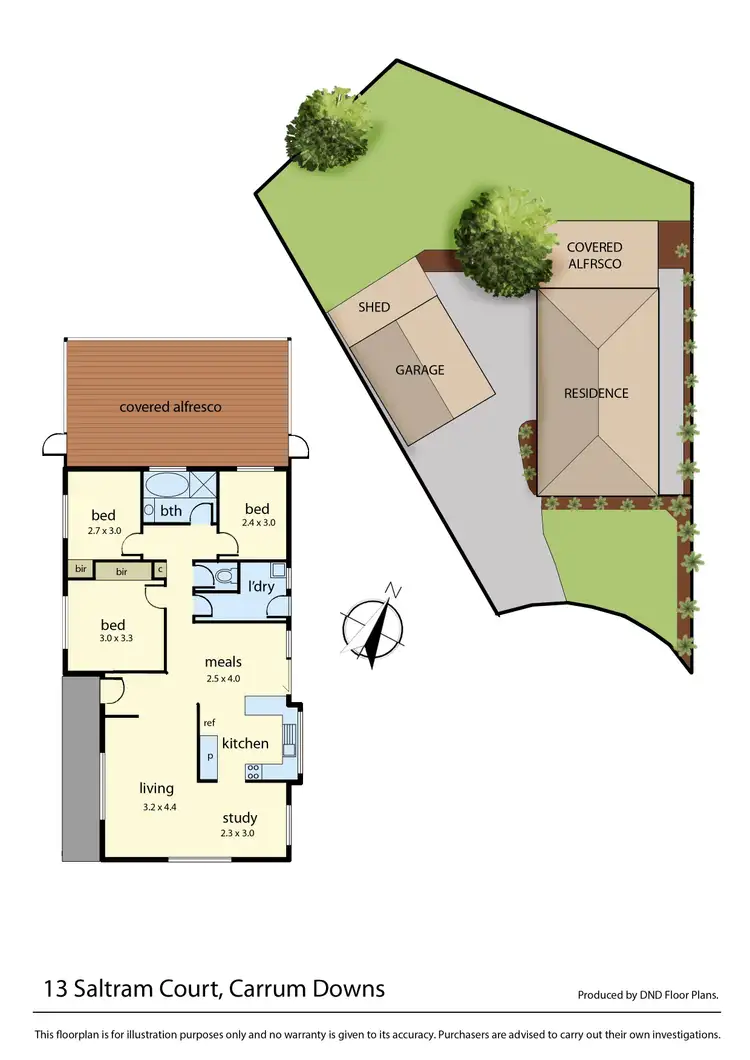 Floorplan of Homely house listing, 13 Saltram Court, Carrum Downs VIC 3201