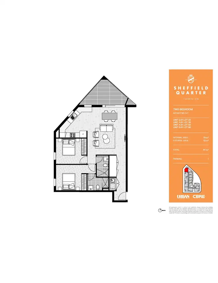 Floorplan of Homely apartment listing, 401/60 Lord Sheffield Circuit, Penrith NSW 2750