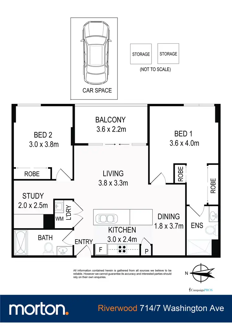 Floorplan of Homely apartment listing, 714/7 Washington Avenue, Riverwood NSW 2210