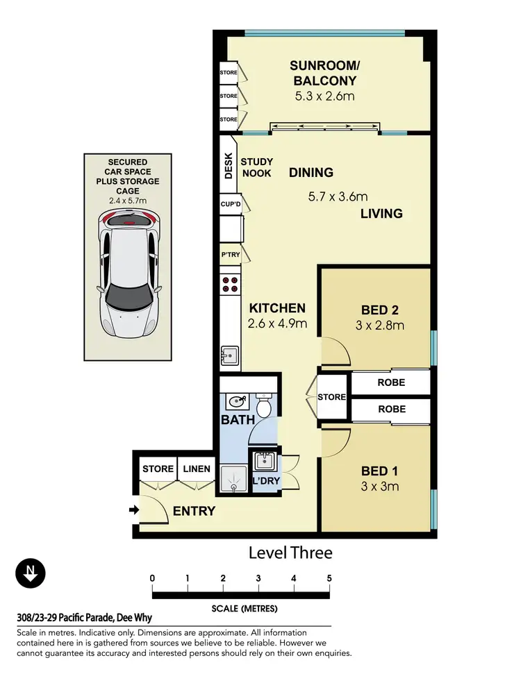 Floorplan of Homely apartment listing, 308/23 Pacific Parade, Dee Why NSW 2099