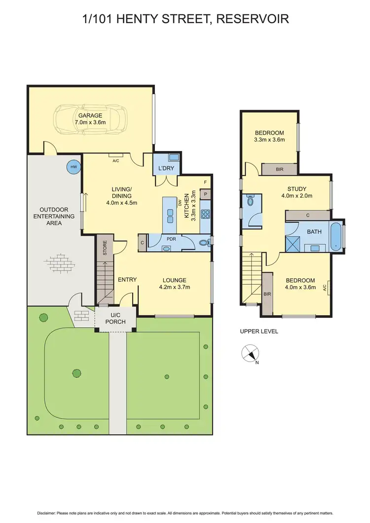Floorplan of Homely townhouse listing, 1/101 Henty Street, Reservoir VIC 3073