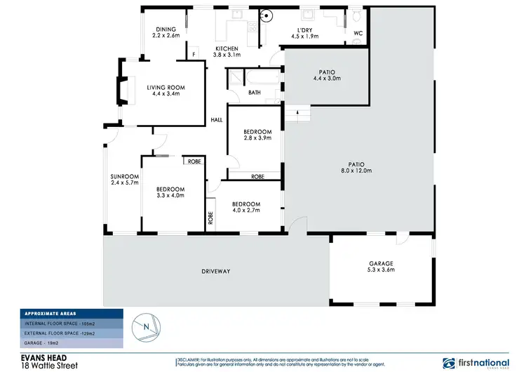 Floorplan of Homely house listing, 18 Wattle Street, Evans Head NSW 2473
