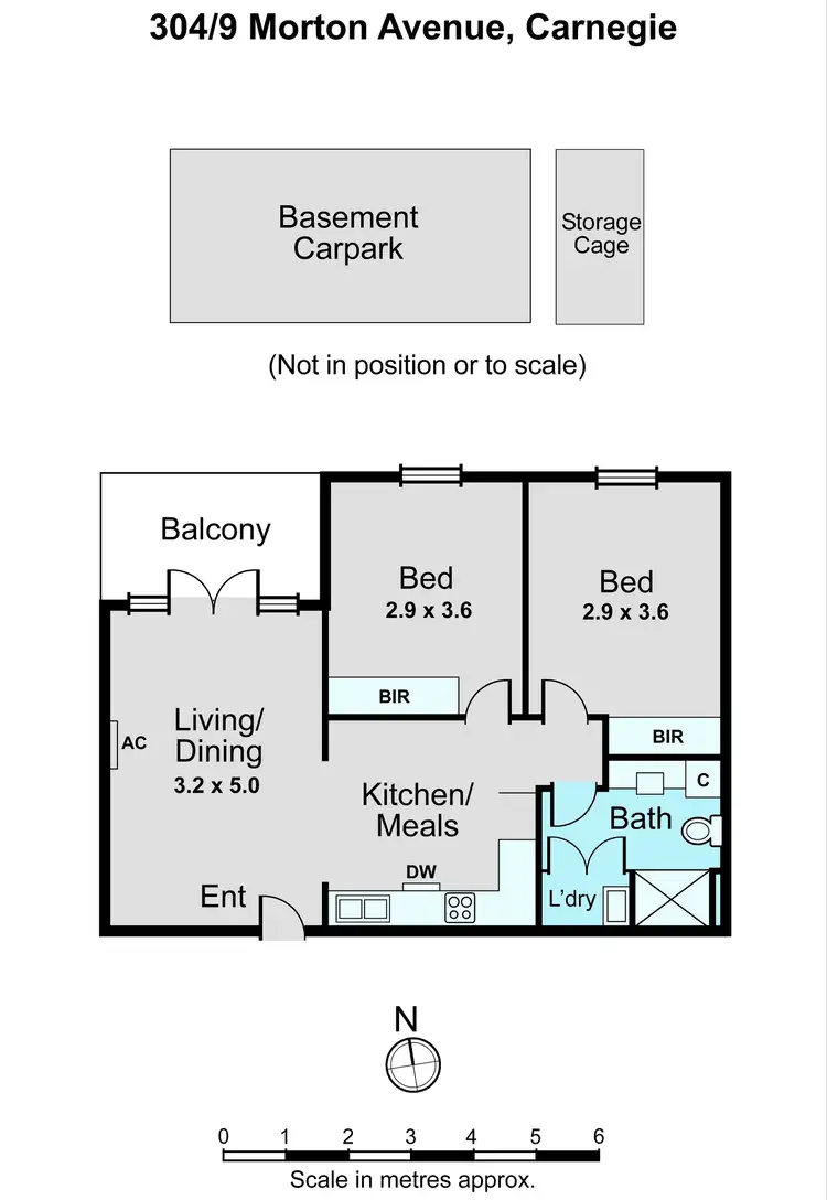 Floorplan of Homely apartment listing, 304/9 Morton Avenue, Carnegie VIC 3163