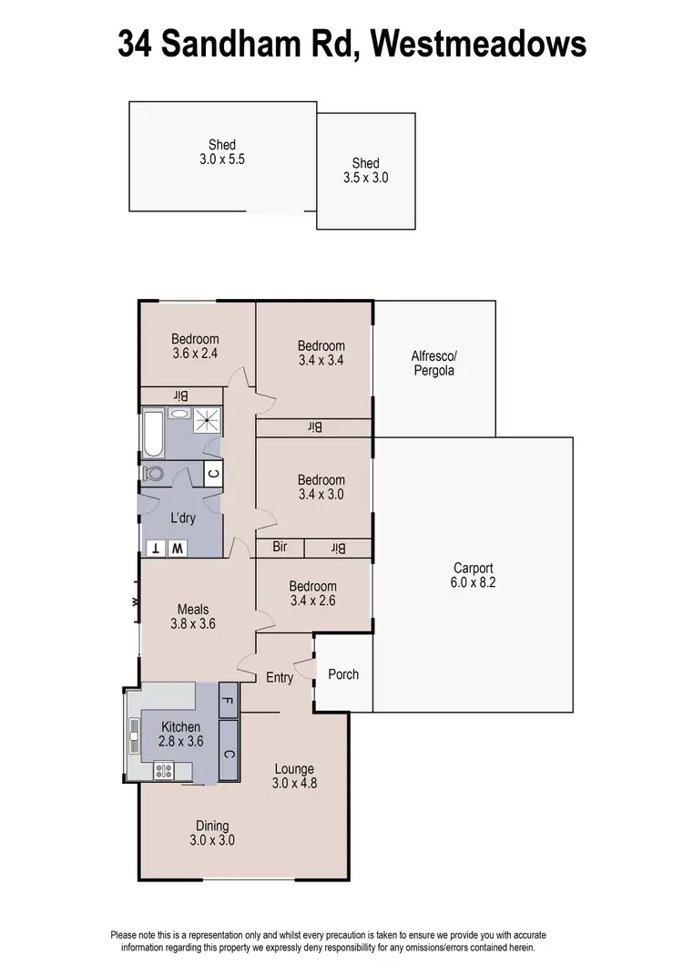 Floorplan of Homely house listing, 34 Sandham Road, Westmeadows VIC 3049