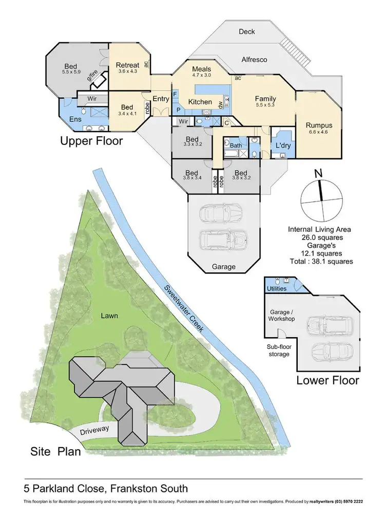 Floorplan of Homely house listing, 5 Parkland Close, Frankston South VIC 3199