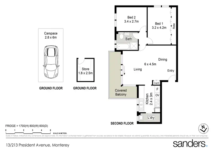 Floorplan of Homely unit listing, 13/213-215 President Avenue, Monterey NSW 2217