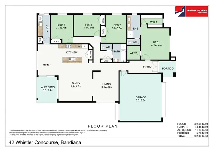 Floorplan of Homely house listing, 42 Whistler Concourse, Wodonga VIC 3690