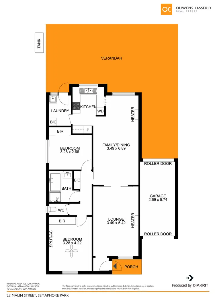 Floorplan of Homely unit listing, 23 Malin Street, Semaphore Park SA 5019