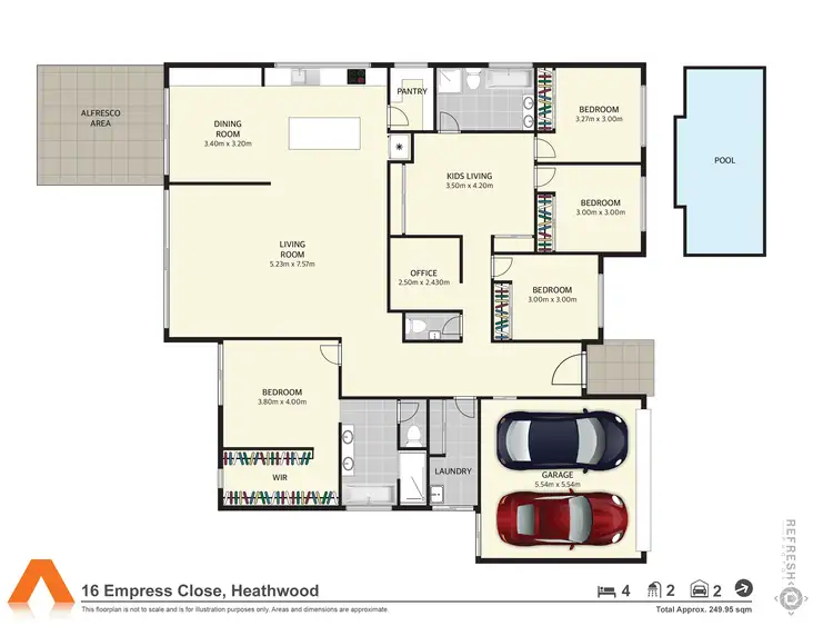 Floorplan of Homely house listing, 16 Empress Close, Heathwood QLD 4110