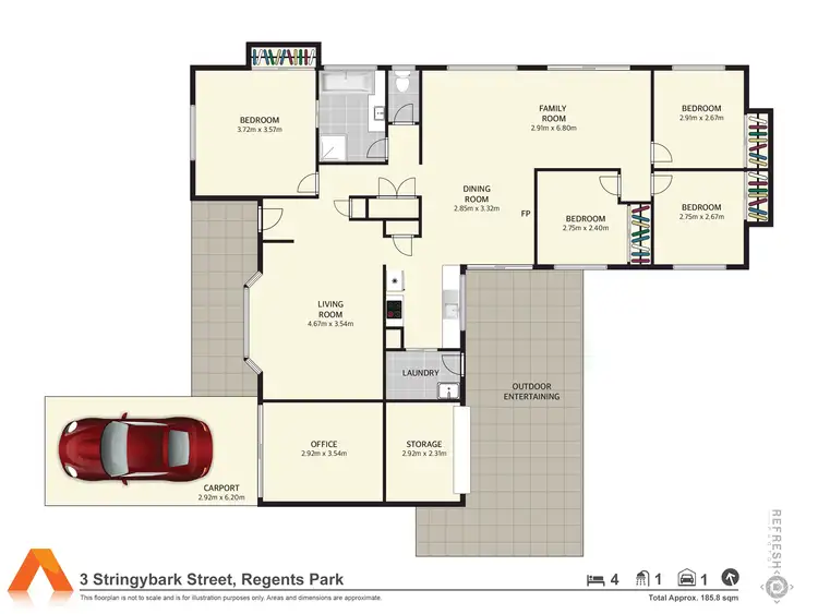 Floorplan of Homely house listing, 3 Stringybark Street, Regents Park QLD 4118