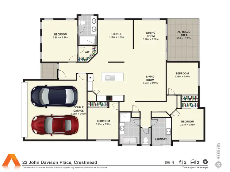 Floorplan of Homely house listing, 22 John Davison Place, Crestmead QLD 4132