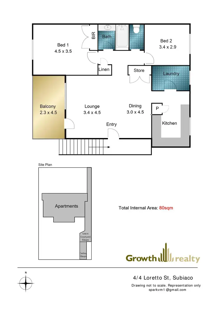 Floorplan of Homely apartment listing, 4/4 Loretto Street, Subiaco WA 6008