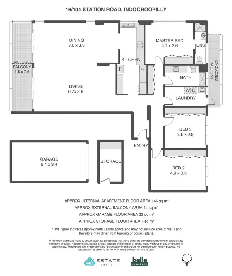 Floorplan of Homely unit listing, 16/104 Station Road, Indooroopilly QLD 4068