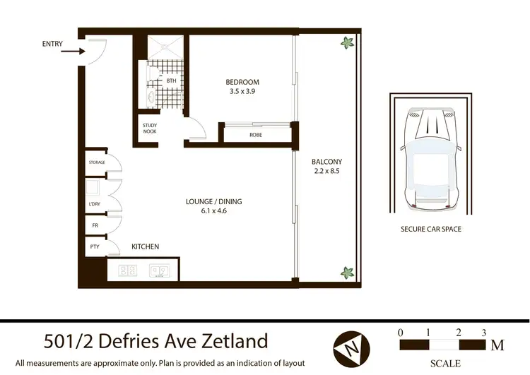 Floorplan of Homely apartment listing, 501/2 Defries Avenue, Zetland NSW 2017